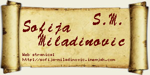 Sofija Miladinović vizit kartica
